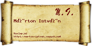 Márton István névjegykártya